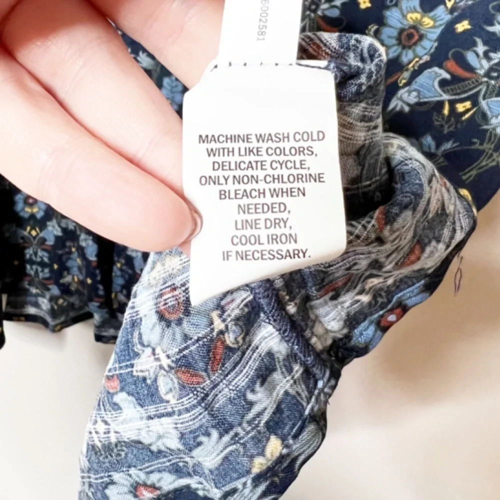 NWT Falls Creek Womens Sleeveless Floral Print Tiered Tank‎ Top Blue Yellow - Picture 16 of 16